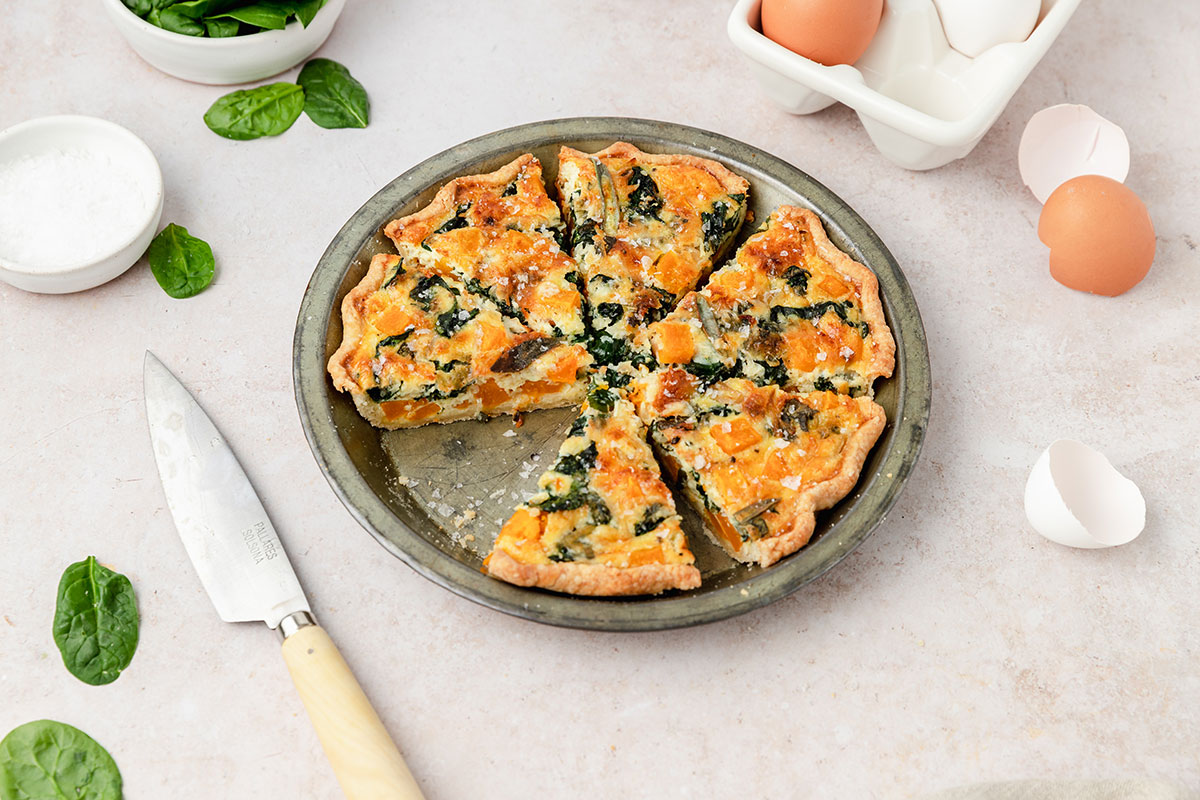 Butternut Squash & Spinach Quiche
