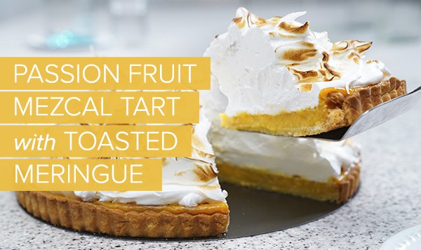 Passion Fruit Mezcal Tart with Toasted Meringue