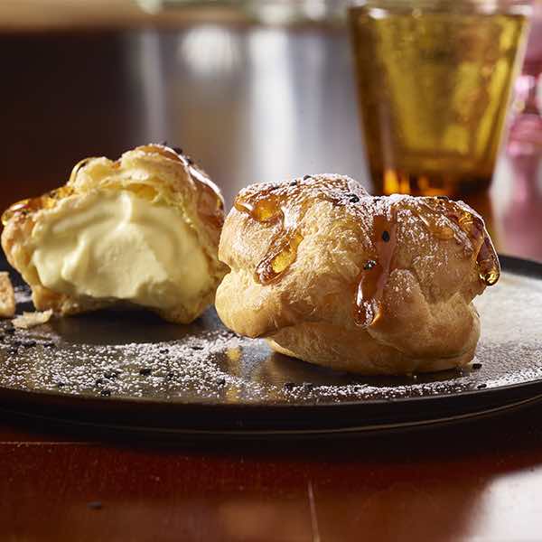 saffron cream puffs