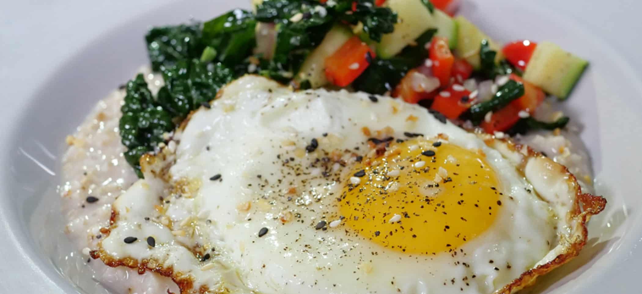 Savory Oatmeal with Fried Egg