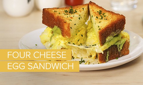 Four cheese egg sandwich